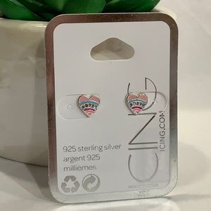 5/$30! MIX & MATCH! ICING STERLING SILVER Rainbow Hearts POST EARRINGS!